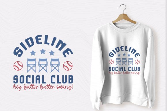 Baseball Sideline Social Club SVG for T-Shirt Designs
