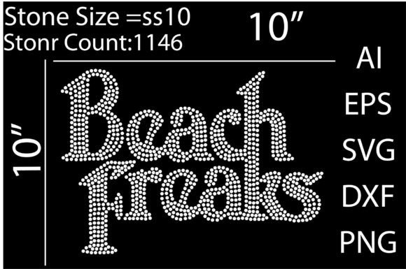 Beach Freaks Rhinestone Graphics for T-Shirt Designs