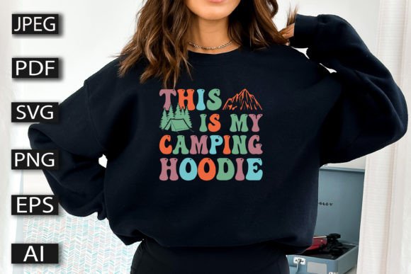Camping Hoodie Typography Design for T-Shirt Graphics