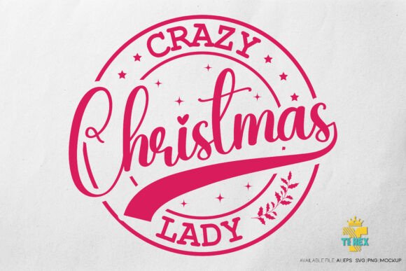 Crazy Christmas Lady Graphics for T-Shirt Designs