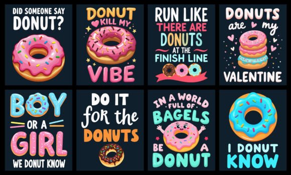 Donut T-Shirt Design Bundle: Graphics Review