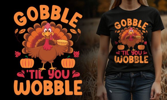 Gobble Til You Wobble Graphics for T-Shirt Designs
