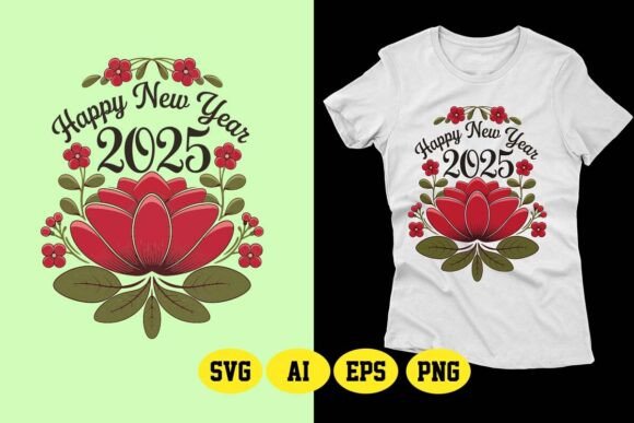 Happy New Year 2025 T-Shirt Design Graphics Review