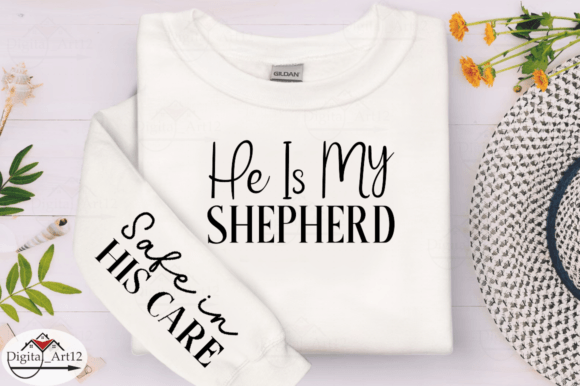He is My Shepherd Sleeve SVG Design for T-Shirt Graphics