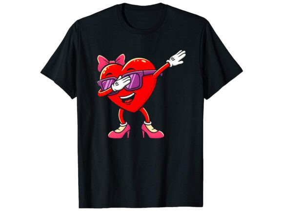 Heart Girl Dabbing Graphics for T-Shirt Designs
