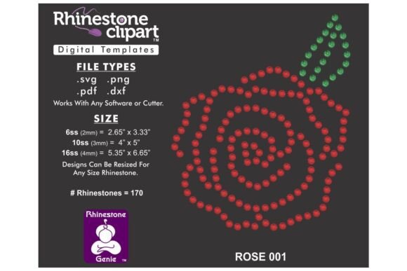 Rhinestone Template Design ROSE 001: Graphics for T-Shirt Designs
