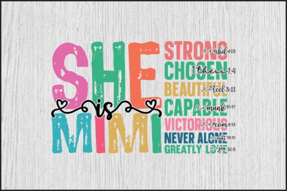 She is Mimi Mama Gigi Svg Png Design for T-Shirt Graphics