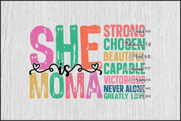 She is Moma Mama Gigi Svg Png Design for T-Shirt Graphics