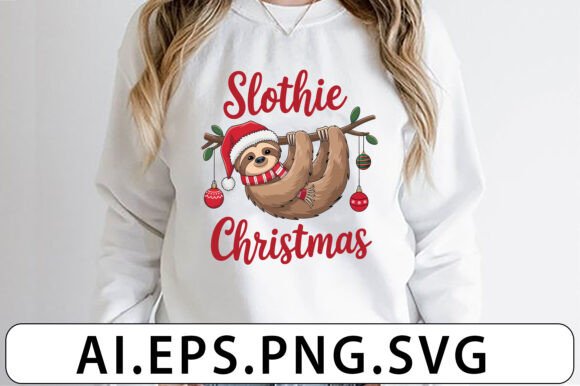 Slothie Christmas Funny T-shirt Design Review